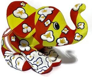 Pop Art Cornelius Popcorn Elephant Plush 17" Stuffed Animal Red Yellow White